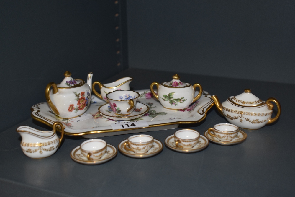 two partial miniature tea sets, one Royal Doulton, the other Hammersley & Co.