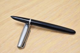 A Parker 51 MKI aerometric fill fountain pen in black with lutraloy cap.
