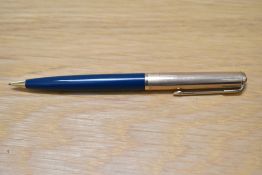 A Parker propelling pencil in Turquoise with 12ct rolled gold cap