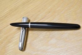 A Parker 51 MKI aerometric fill fountain pen in black with a lustraloy cap