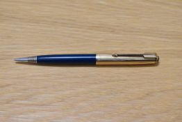 A Parker 51 propelling pencil in Turquoise with 12ct rolled gold cap