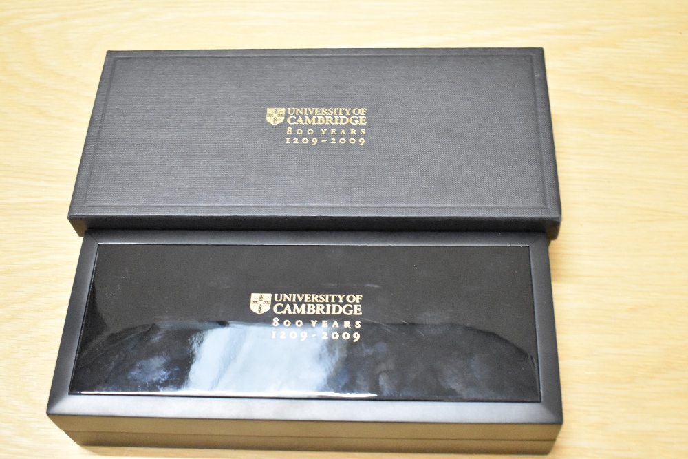 An Onoto University of Cambridge limited edition fountain pen 5/100 in vermail 23ct gold plate on - Image 8 of 8