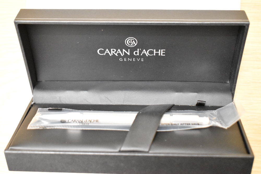 A boxed Caran d'Ache Varius Ivanhoe mechanical pen in woven steel Ref:4460.014. As new still - Image 2 of 2