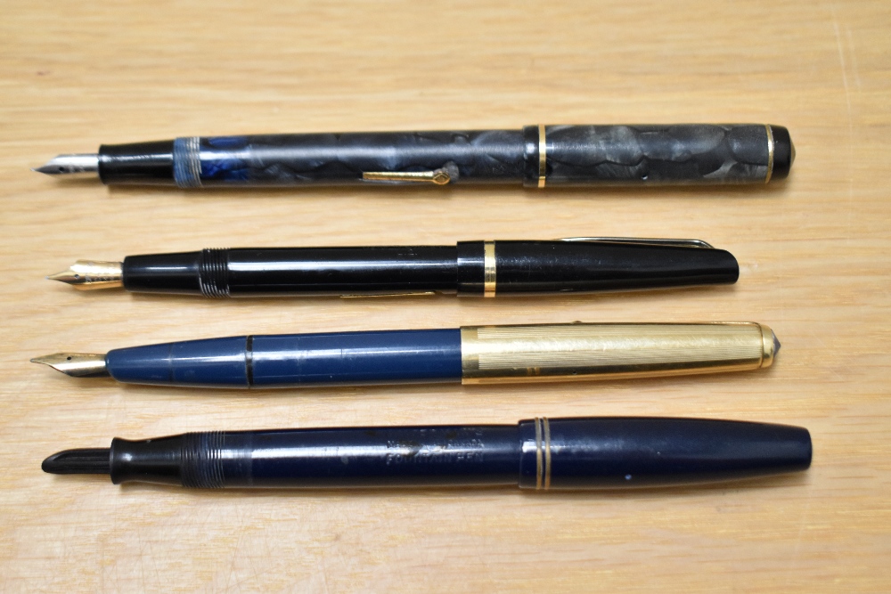 Four fountain pens. A Conway Stewart 476, A Conway Stewart 87 with rolled gold cap (engraved), a - Image 2 of 3