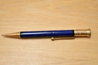 A Parker Duofold Junior propelling pencil in lapis blue