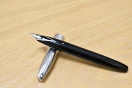 A Sheaffer Pen for Men II Snorkel fill fountain pen in black with silver cap having a Sheaffer