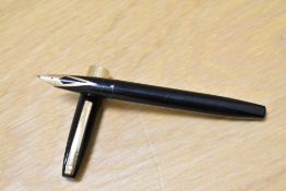 A Sheaffer Imperial IV Touchdown in black with broad band to the base of the cap having a Sheaffer