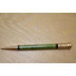 A Parker Duofold propelling pencil in green with ring top