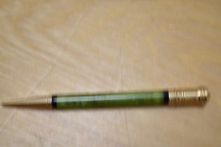 A Parker Duofold propelling pencil in green with ring top