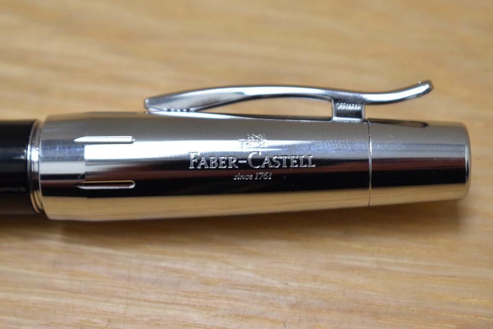 A Faber-Castell E-Motion converter fill fountain pen with spring clip to cap and crocodile skin - Image 3 of 3