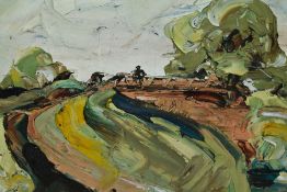 William Edgar Mayer (1910-2002, British), oil on board, Two landscape paintings - 'Lock Bridge,
