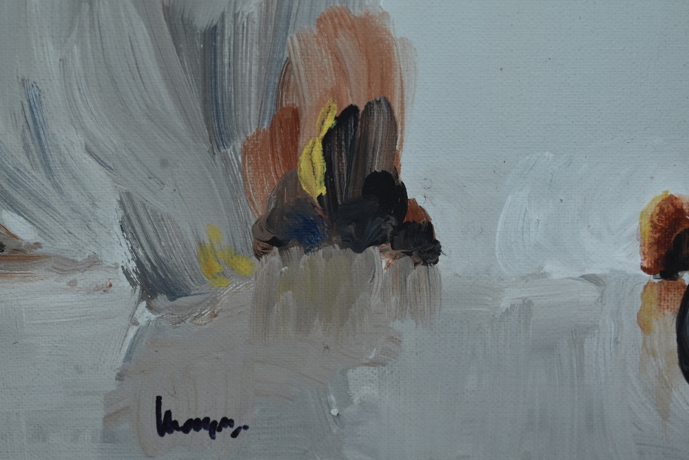 William Edgar Mayer (1910-2002, British), oil on board, 'Landscape 1', a semi abstract landscape, - Image 3 of 4