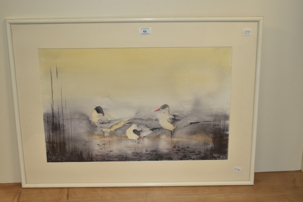 A.Hansen (20th Century), possibly Anne Hansen (20th Century), watercolour, Oystercatchers, signed to - Image 2 of 4