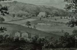 19th/20th Century School, pen wash, Quernmore Park Hall, A country house and park, signed faintly to