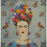 After Aimee Wilson (contemporary), canvas print, 'Frida', a depiction of the famous Mexican artist