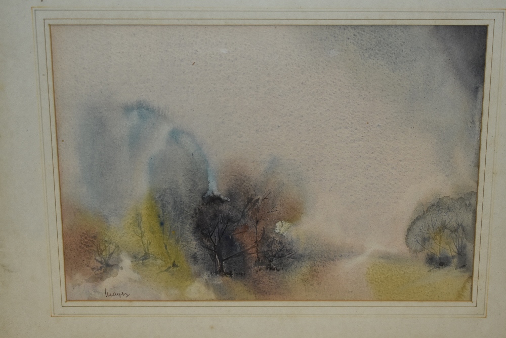 William Edgar Mayer (1910-2002, British), watercolour, Two landscape paintings titled 'Grey Forest - Image 3 of 5