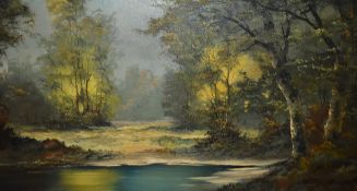 A.Tardy (20th Century, French School), oil on canvas, 'Woodland Glade', a river landscape in the