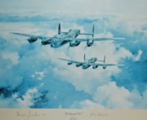 After Robert Taylor (b.1946, American), coloured print, 'Reach For The Skies' Group Captain Sir