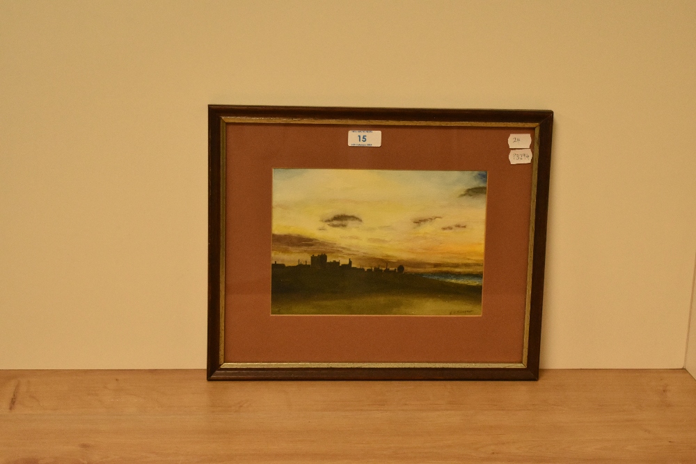 Eric Sampson (20th Century, British), watercolour, 'Sunset From Stanah', a scene depicting Heysham - Image 2 of 4