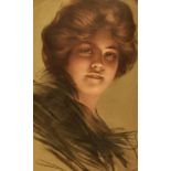 After Philip Boileau (1864-1917, American/Canadian), coloured print, 'Peggy', oval and set under