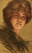 After Philip Boileau (1864-1917, American/Canadian), coloured print, 'Peggy', oval and set under