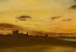 Eric Sampson (20th Century, British), watercolour, 'Sunset From Stanah', a scene depicting Heysham