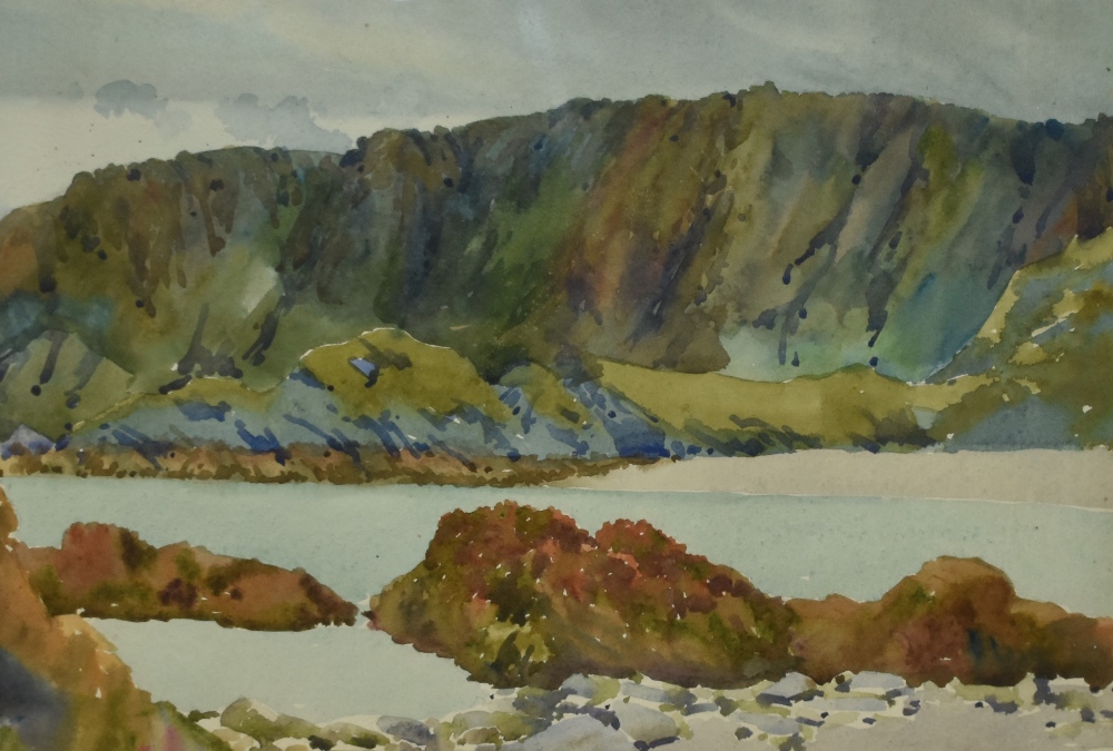 An attractive 20th century Cornish coastal scene watercolour, unsigned, artist unknown, within a