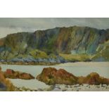 An attractive 20th century Cornish coastal scene watercolour, unsigned, artist unknown, within a