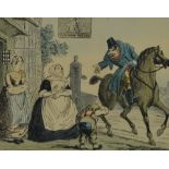 After Isaac Cruikshank (1764-1811, British), coloured prints, Five caricatures titled 'Sound