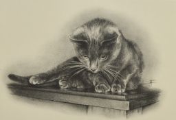 After Sami Thorpe (20th Century, British), prints, 'Cat Nap' & 'Play Time', both framed, mounted and