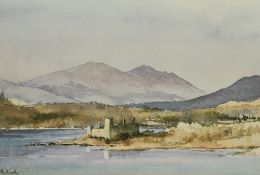 After Bill McAnally (20th Century, Scottish), coloured print, 'Castle Kilchurn', Scotland, framed,