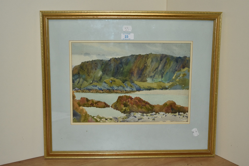 An attractive 20th century Cornish coastal scene watercolour, unsigned, artist unknown, within a - Image 2 of 3