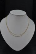 Two fine link 9ct gold chains, both approx 16' & approx 1.7g total