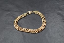 A 9ct gold double link bracelet, approx 195mm long & 7.3g