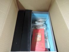 BOX WITH HUNDREDS OF PACKETS OF WORLD STAMPS, MINT AND USED Box with several smaller boxes and