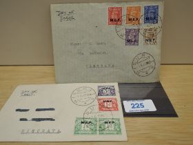 1943 MIDDLE EAST FORCES POSTAGE DUES FIRST DAY COVERS LIBYA, MISURATA Pair of titled as first day