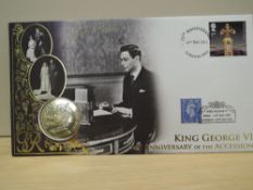 GB 2011 KGVI 75th ANN OF THE ACCESSION MEDALLIC COVER SIGNED IN INK BY ACTOR IAIN GLEN Buckingham