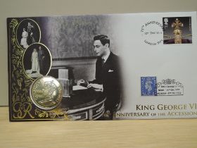 GB 2011 KGVI 75th ANN OF THE ACCESSION MEDALLIC COVER SIGNED IN INK BY ACTOR IAIN GLEN Buckingham