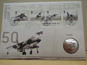 GB 2019 HARRIER 50th ANN MEDALLIC FIRST DAY COVER From the 2019 issue mini sheet of the Harrier's
