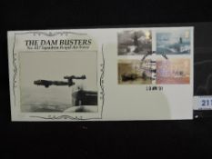 GB 2001 SUBMARINES ILLUSTRATED FDC, DAMBUSTERS NO. 617 SQDN COVER WITH SCAMPTON HANDSTAMP Submarines