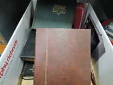 WORLD STAMPS SORTER BOX, ALBUMS, TUBS, PACKETS ETC. ALL ERAS NOTED Various albums, stockbooks,