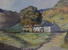 *Local Interest - Alice Brockbank (1886-1958, British), watercolours, Two local landscape
