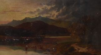Attributed to E.S. (Edgar Smart) Rowley (1887-1934, British), oil on canvas, A moody Highland