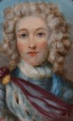 18th Century School, watercolour on ivory, A portrait miniature depicting 'Young Pretender' Prince