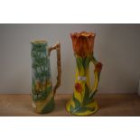 An Art Deco period vase, manufactured by Bishop & Stonier, modelled as a tulip on yellow ground,