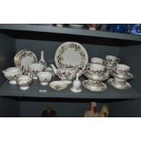 A Wedgwood Hathaway Rose patterned bone china tea service, to include teapot, teacups, saucers,