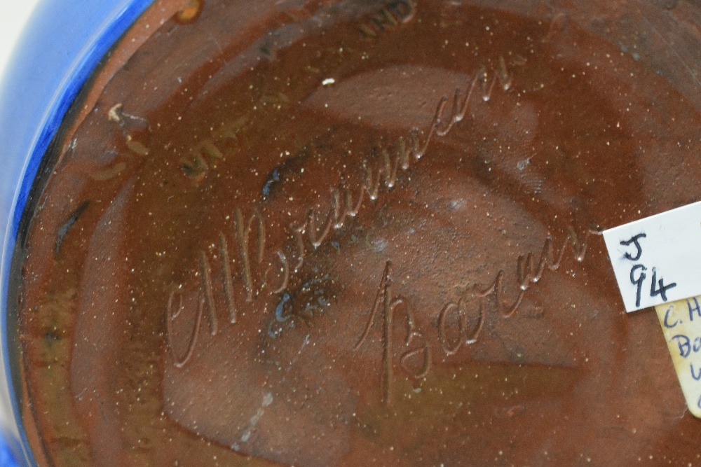 An early 20th Century Brannam Barum Ware pottery jug, decorated in a blue and cream glaze, measuring - Image 2 of 3