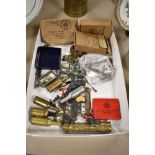 A miscellany of items, to include advertising boot hook, brass wax seal stamps, toy soldiers etc.