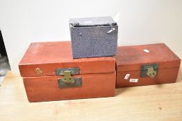 Three vintage boxes containing assorted haberdashery.