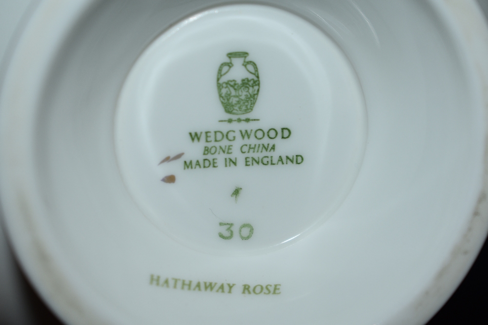 A Wedgwood Hathaway Rose patterned bone china tea service, to include teapot, teacups, saucers, - Image 2 of 2
